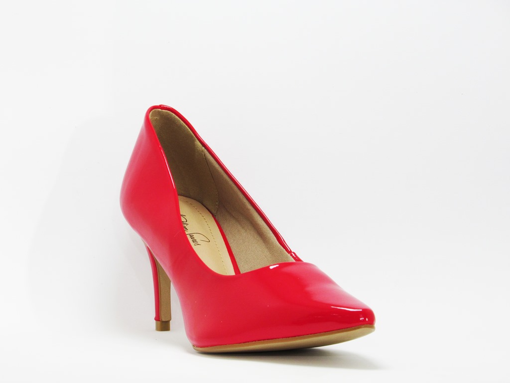 Scarpin vermelho store verniz salto baixo